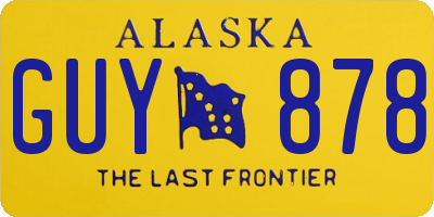 AK license plate GUY878