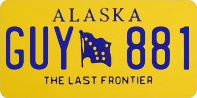 AK license plate GUY881