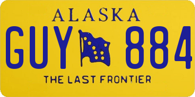 AK license plate GUY884