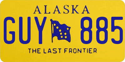 AK license plate GUY885