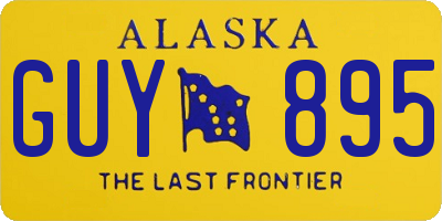 AK license plate GUY895