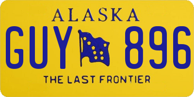AK license plate GUY896