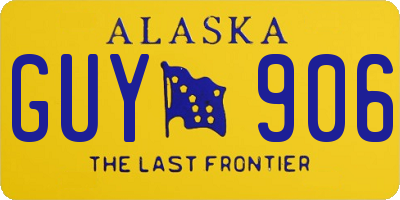 AK license plate GUY906
