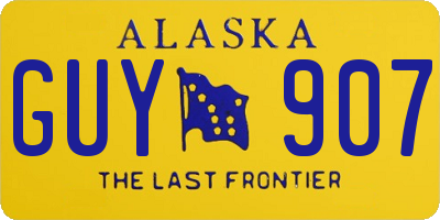 AK license plate GUY907