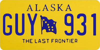 AK license plate GUY931