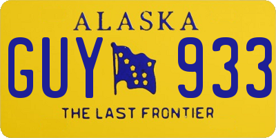 AK license plate GUY933