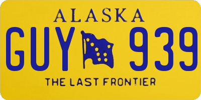AK license plate GUY939