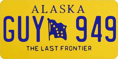 AK license plate GUY949