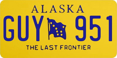 AK license plate GUY951