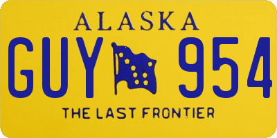 AK license plate GUY954
