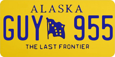 AK license plate GUY955