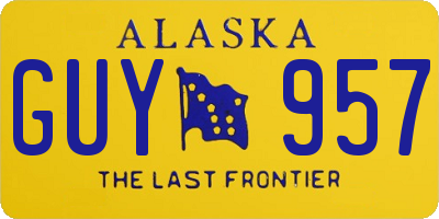 AK license plate GUY957