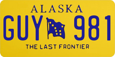 AK license plate GUY981