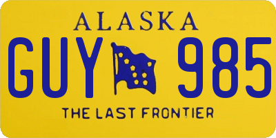 AK license plate GUY985