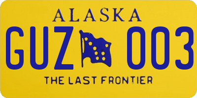 AK license plate GUZ003