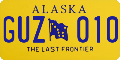 AK license plate GUZ010