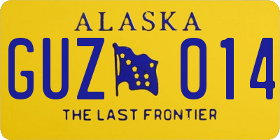 AK license plate GUZ014