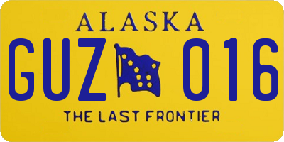 AK license plate GUZ016