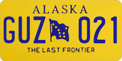 AK license plate GUZ021