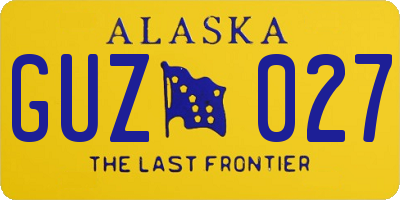 AK license plate GUZ027