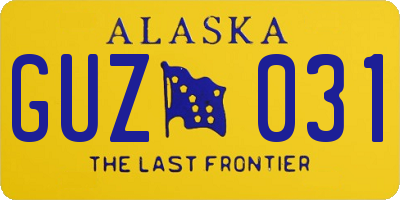 AK license plate GUZ031