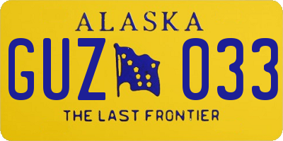AK license plate GUZ033