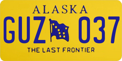 AK license plate GUZ037
