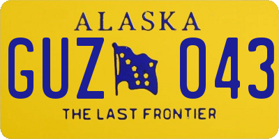 AK license plate GUZ043