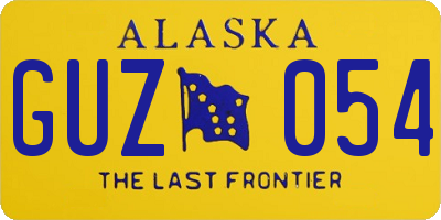 AK license plate GUZ054