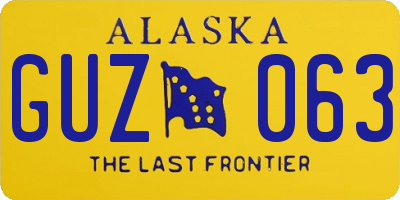 AK license plate GUZ063