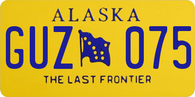AK license plate GUZ075
