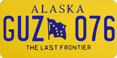 AK license plate GUZ076