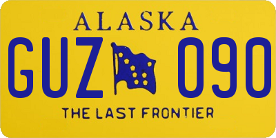 AK license plate GUZ090