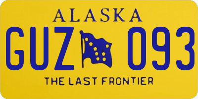 AK license plate GUZ093