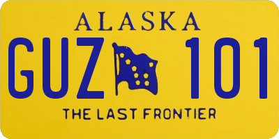 AK license plate GUZ101