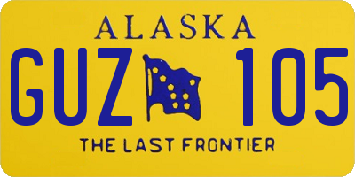 AK license plate GUZ105