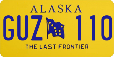 AK license plate GUZ110