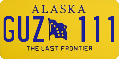 AK license plate GUZ111