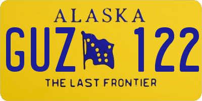 AK license plate GUZ122