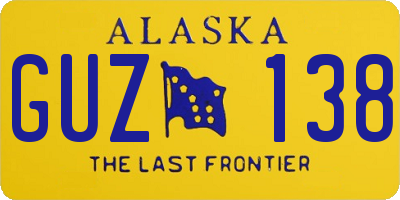 AK license plate GUZ138