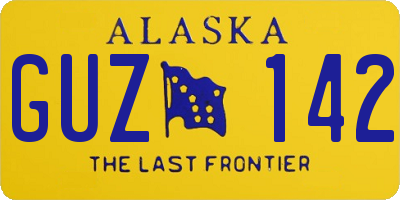 AK license plate GUZ142