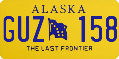 AK license plate GUZ158