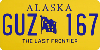 AK license plate GUZ167