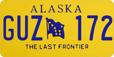 AK license plate GUZ172