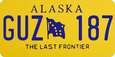 AK license plate GUZ187