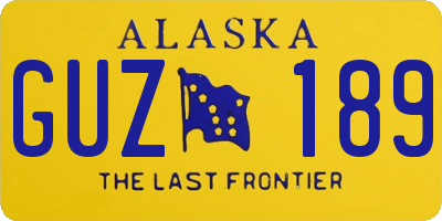 AK license plate GUZ189