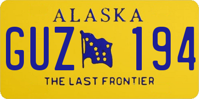 AK license plate GUZ194
