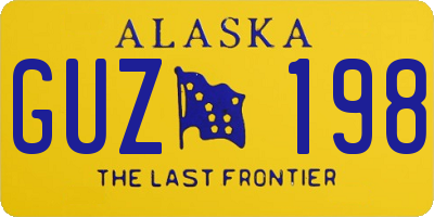 AK license plate GUZ198