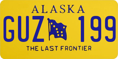 AK license plate GUZ199