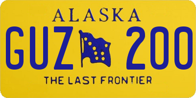 AK license plate GUZ200